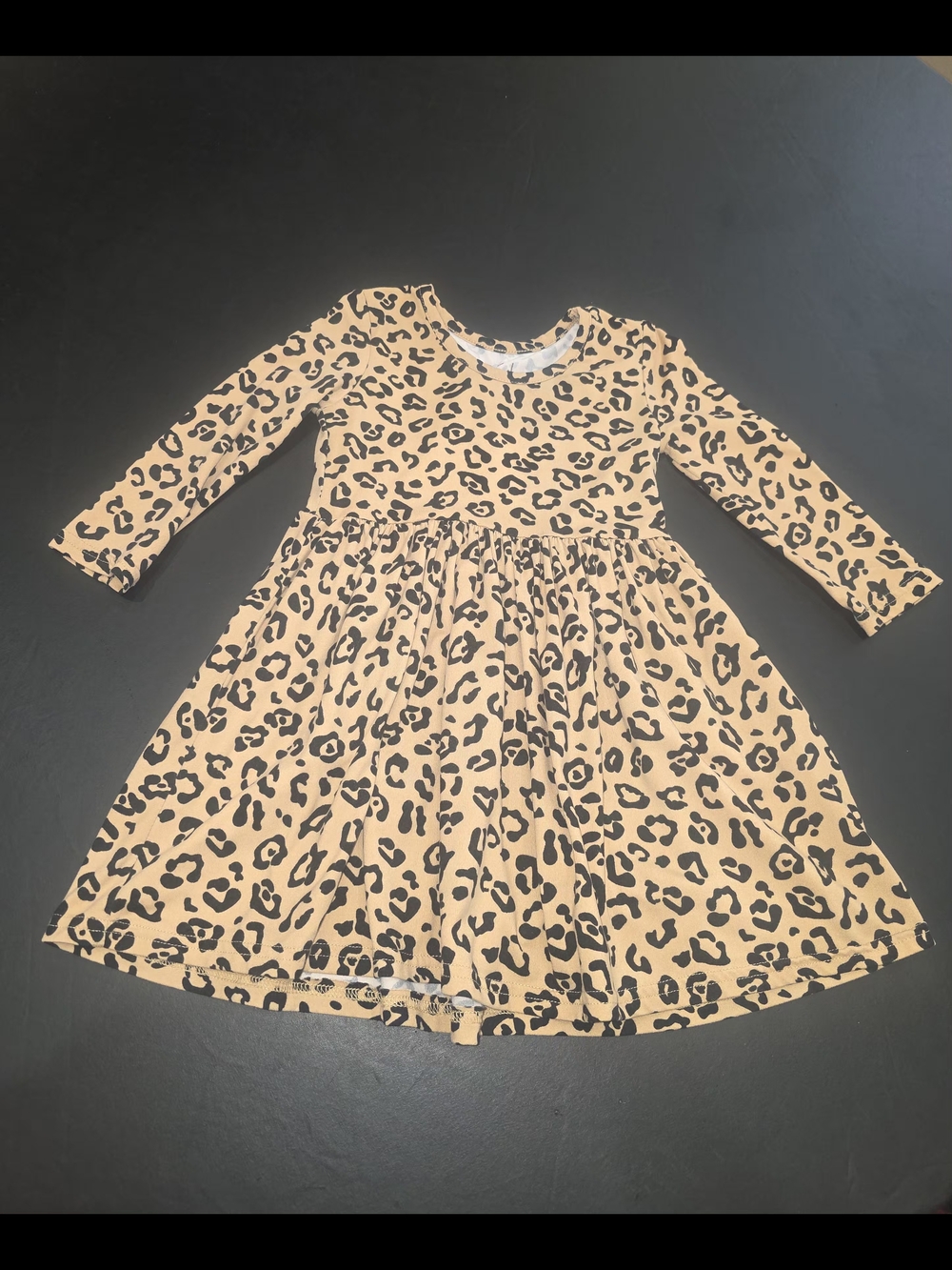 Freestyle Tan Leopard Print Long Sleeve Dress